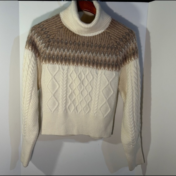Derek Lam 10 Crosby Marcella Fair Isle Turtleneck Sweater Size S - NWT - Picture 3 of 16